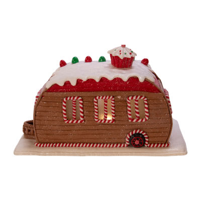 Kurt Adler 6-Inch Gingerbread Camper House Christmas Tabletop Decor