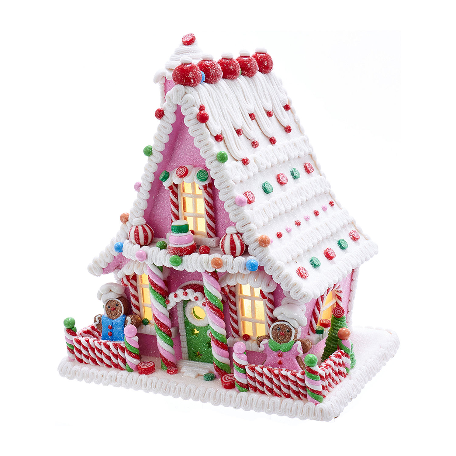 Kurt Adler 10-Inch Pink Battery-Operated Candy Led Gingerbread House ...
