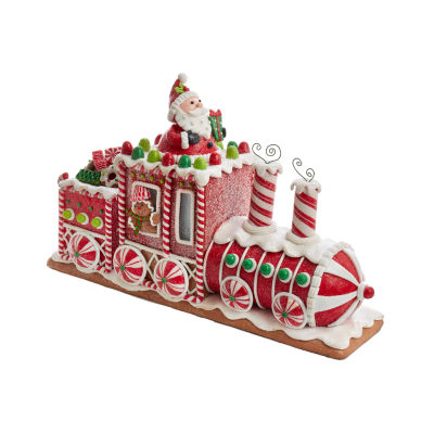 Kurt Adler 7.5-Inch Battery-Operated Gingerbread Junction Led Train Christmas Tabletop Decor