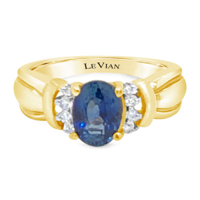 LIMITED QUANTITIES! Le Vian Grand Sample Sale™ Ring featuring Cornflower Ceylon Sapphire™ Vanilla Diamonds® set in 14K Honey Gold™