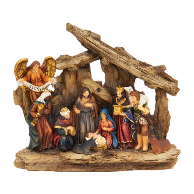 Kurt Adler 7-Inch 11-Pc. Resin Nativity Christmas Nativity Figurine