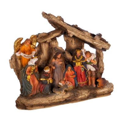 Kurt Adler 7-Inch 11-Pc. Resin Nativity Christmas Nativity Figurine