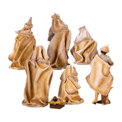 Kurt Adler 3-11.25-Inch Resin Nativity Set 7-pc. Christmas Figurine