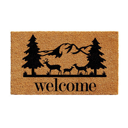 Calloway Mills Rocky Mountain Welcome Outdoor Rectangular Doormats, One Size, White