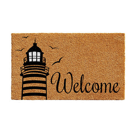 Calloway Mills Lighthouse Welcome Outdoor Rectangular Doormats, One Size, White