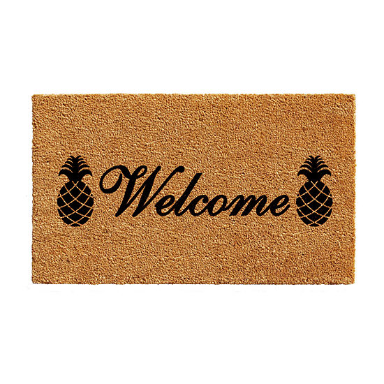 Calloway Mills Welcome Pineapples Outdoor Rectangular Doormat
