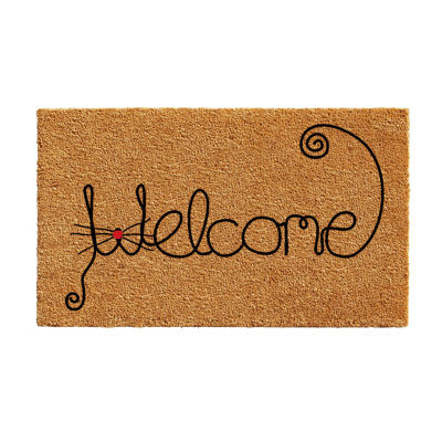 Calloway Mills Kitty Curlicue Outdoor Rectangular Doormat