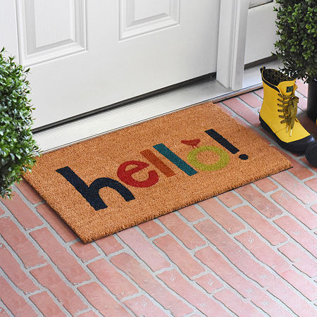 Calloway Mills Colorful Hello Outdoor Rectangular Doormats, One Size, Multiple Colors