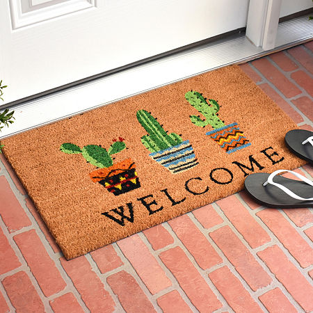 Calloway Mills Cactus Welcome Outdoor Rectangular Doormats, One Size, Multiple Colors