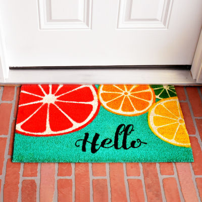 Calloway Mills Fruit Hello Outdoor Rectangular Doormat