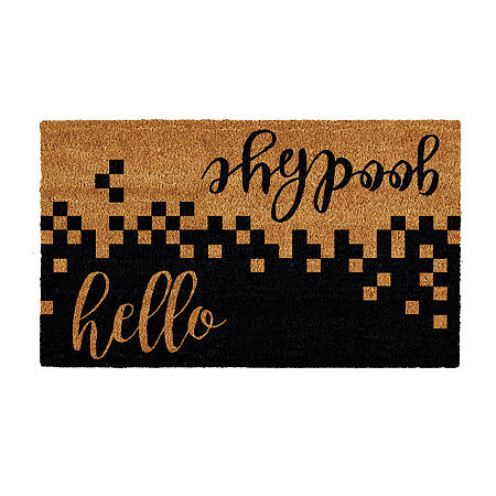 Calloway Mills Hello/Goodbye Outdoor Rectangular Doormats, One Size, White