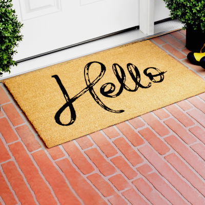 Calloway Mills Canty Hello Black Outdoor Rectangular Doormat