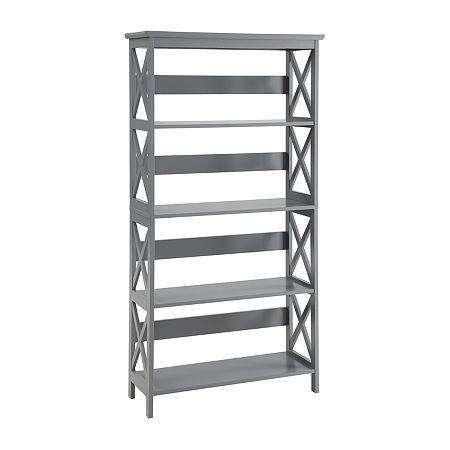 Oxford 5-Tier Bookcase, One Size, Gray