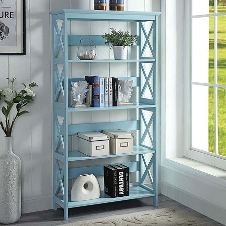 Oxford 5-Tier Bookcase, One Size, Blue