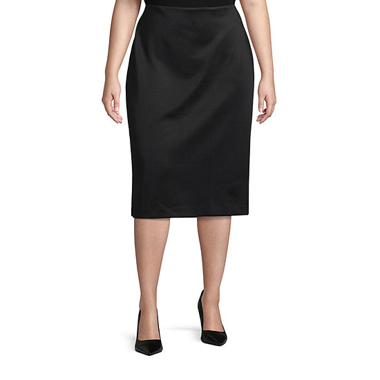 Worthington Womens High Rise Scuba Pencil Skirt - Plus, Color: Black ...