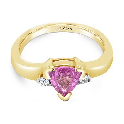 LIMITED QUANTITIES! Le Vian Grand Sample Sale™ Ring featuring 3/4 CT. T.W. Bubble Gum Pink Sapphire™ 1/20 CT. T.W. set in 14K Honey Gold™