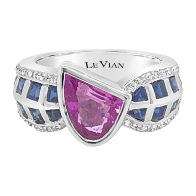 LIMITED QUANTITIES! Le Vian Grand Sample Sale™ Ring featuring Bubble Gum Pink Sapphire™ Blueberry Sapphire™ set in 18K Vanilla Gold