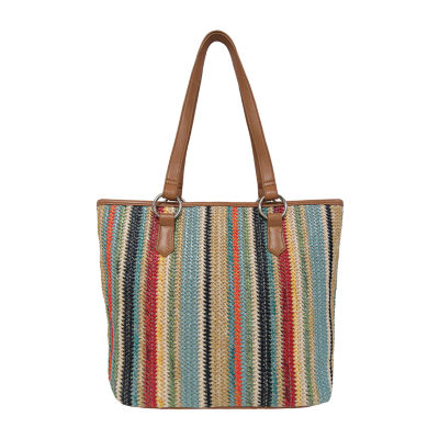 Bueno of California Straw Tote Bag, Color: Stripe - JCPenney