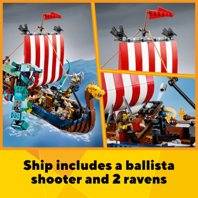 LEGO Creator 3in1 Viking Ship and the Midgard Serpent 31132 Building Set (1192 Pieces)