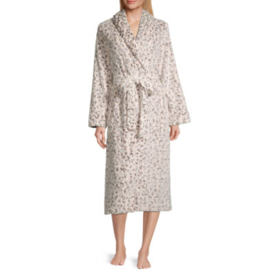 Liz Claiborne Womens Tall Long Sleeve Long Length Plush Robe