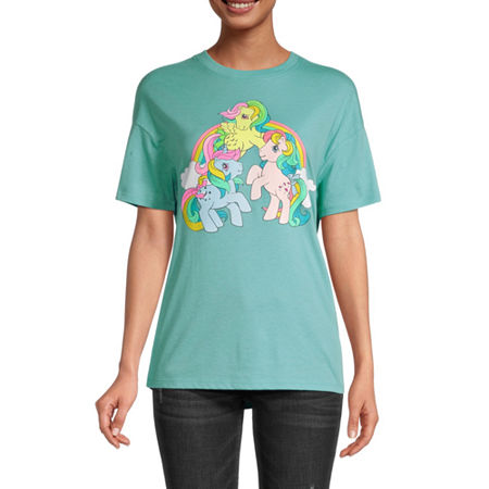  Juniors My Little Pony Womens Crew Neck Short Sleeve Boyfriend Graphic T-Shirt
