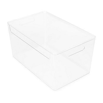 Home Expressions Large Arcylic Storage Bin with Lid, Color: White
