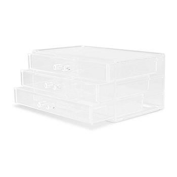 Makeup Storage Box With Drawer White