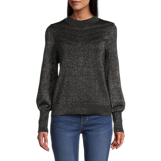 Liz Claiborne Tall Womens Crew Neck Long Sleeve Pullover Sweater - JCPenney
