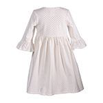 Bonnie Jean Toddler Girls 3/4 Sleeve Fitted Sleeve Empire Waist Dress