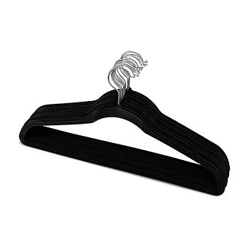 Honey-Can-Do 50-Pack Black Slim Velvet Hangers
