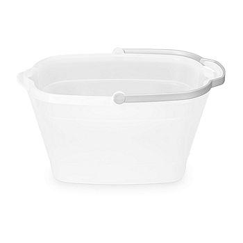 Casabella Plastic Rectangular Cleaning Bucket With Handle, 4 Gallon, Clear