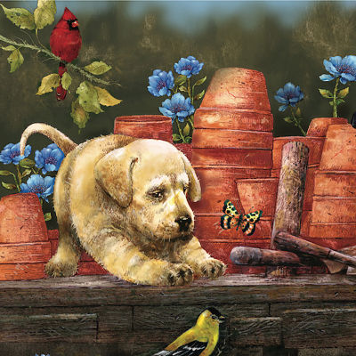 Hart Puzzles Puppies At Play By Bob Giordano, 24 X 30 1000 Piece Puzzle