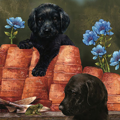 Hart Puzzles Puppies At Play By Bob Giordano, 24 X 30 1000 Piece Puzzle