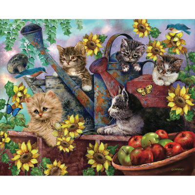 Hart Puzzles Sunflower Kittens By Bob Giordano, 24 X 30 1000 Piece Puzzle