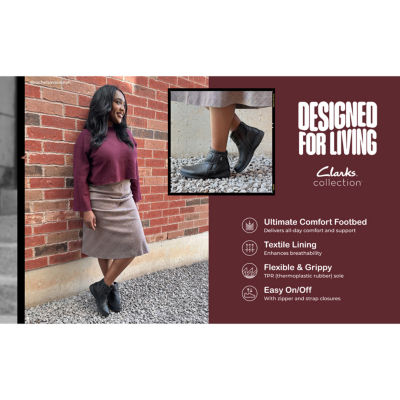 Clarks Womens Carleigh Style Flat Ankle Boots