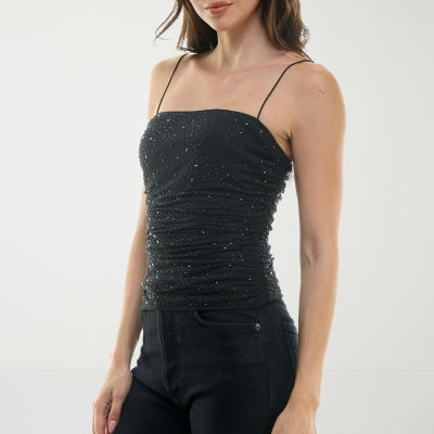 Premier Amour Womens Straight Neck Embellished Camisole