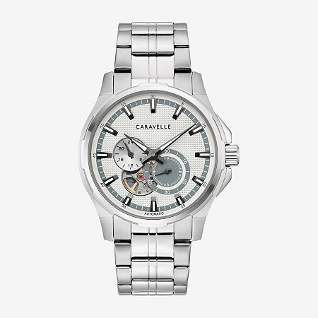 Caravelle Designed By Bulova Mens Silver Tone Stainless Steel Bracelet Watch 43a159, One Size