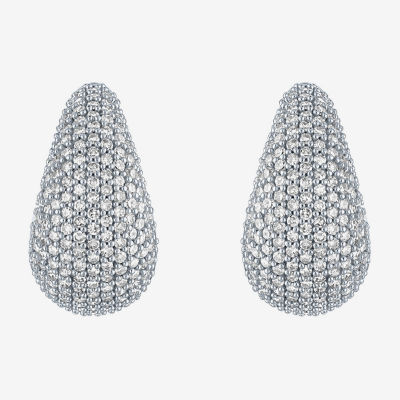 Diamond Addiction (G-H / I1-I2) Womens 1 1/2 CT. T.W. Lab Grown White Diamond 10K White Gold Hoop Earrings