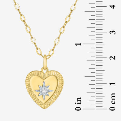 Diamond Addiction (G-H / I1-I2) Womens Diamond Accent Lab Grown Diamond 14K Gold Over Silver Heart Pendant Necklace