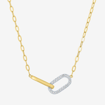 Diamond Addiction (G-H / I1-I2) Womens 1/10 CT. T.W. Lab Grown Diamond 14K Gold Over Silver Pendant Necklace