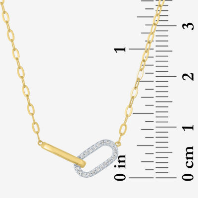 Diamond Addiction (G-H / I1-I2) Womens 1/10 CT. T.W. Lab Grown Diamond 14K Gold Over Silver Pendant Necklace