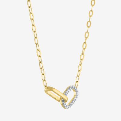 Diamond Addiction (G-H / I1-I2) Womens 1/10 CT. T.W. Lab Grown Diamond 14K Gold Over Silver Pendant Necklace