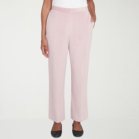 Alfred Dunner Telluride Womens Comfort Waistband Straight Corduroy Pant, 16 Petite, Pink