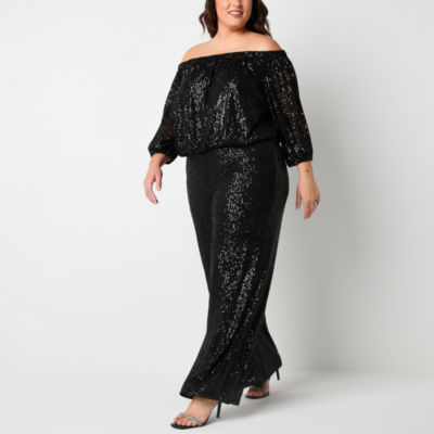 Premier Amour-Plus Sequin Womens Wide Leg Pull-On Pants