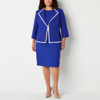 Black Label by Evan-Picone Womens Plus Classic Fit Suit Jacket