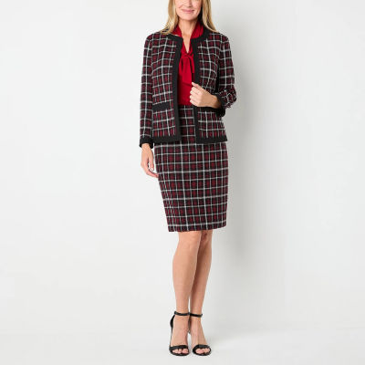 Black Label by Evan-Picone Plaid Womens Suit Skirt