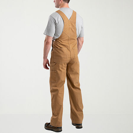 Berne Vintage Washed Duck Bib Mens Workwear Overalls, 38 28, Brown