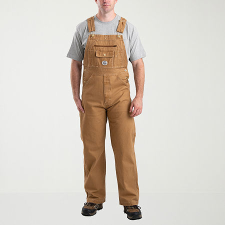 Berne Vintage Washed Duck Bib Mens Workwear Overalls, 38 28, Brown