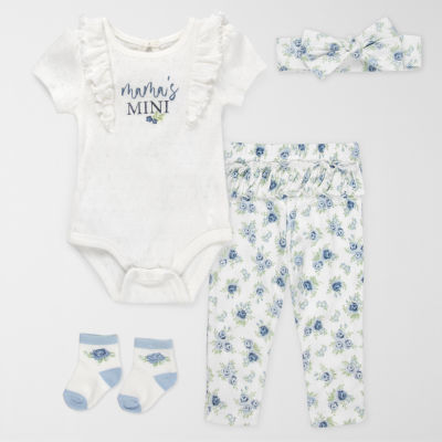 Baby Essentials Baby Girls 4-pc. Pant Set