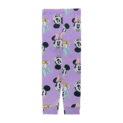 Disney Collection Little & Big Kid Girls Minnie Mouse Crew Neck Long Sleeve 4-pc. Pajama Sets
